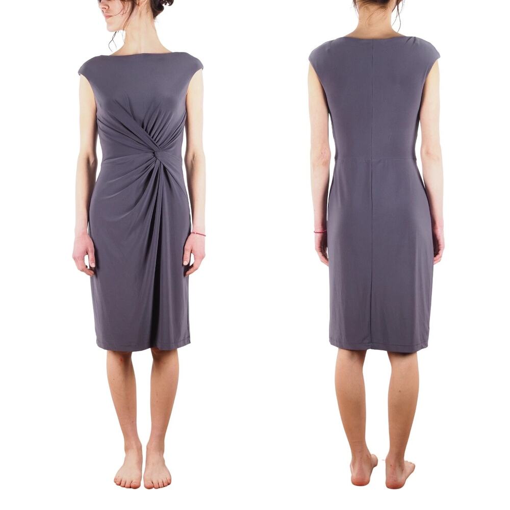 Ralph Lauren Women's Steel Midi Gray Cocktail Evening Dress size 4